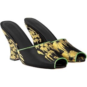 Cynthia Rowley Metallic Gold Foil Satin Wedge in Kuwait