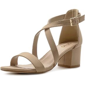 Ollio Women's Shoes Ankle Cross Strap High Heeled Pumps Sandals H202