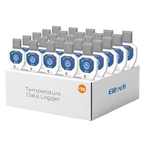 Elitech 2 Pack Temperature Data Logger Single Use 90 Days in-Transit Trip Disposable Temperature Recorder PDF Report Tiny but Elite TinyUSB -10～40℃