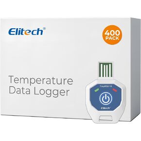 Elitech 2 Pack Temperature Data Logger Single Use 90 Days in-Transit Trip Disposable Temperature Recorder PDF Report Tiny but Elite TinyUSB -10～40℃ in Saudi Arabia