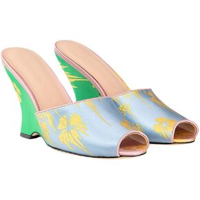 Cynthia Rowley Metallic Gold Foil Satin Wedge