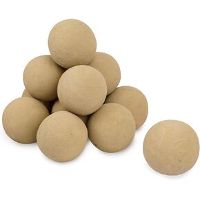 Skyflame Ceramic Fire Balls, Set of 15 Round Fire Stones Set for Indoor and Outdoor Fire Pits or Fireplaces Accessory, 3 Inch, Black