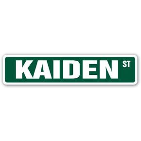 KAIDEN Street Sign Childrens Name Room Sign | Indoor/Outdoor | 30" Wide Plastic Sign