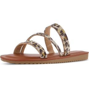 CUSHIONAIRE Women's Vienna Rhinestone slide sandal +Memory Foam