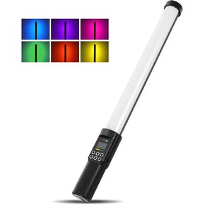 Zyyini LED Light Stick, Portable RGB Handheld Video Light Photography Light, 18 Lighting Effects, Rechargeable Light Strick, Remote, 1000lm Adjustable 3000K-6500K, for Shooting Movies