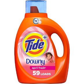 Tide with Downy Laundry Detergent Liquid Soap, High Efficiency (HE), April Fresh Scent, 59 Loads (92 Fl Oz)