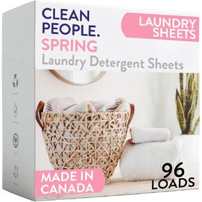 The Clean People Fragrance Free Laundry Detergent Sheets - Hypoallergenic Laundry Soap - Ultra Concentrated, Recyclable Packaging, Stain Fighting - Fragrance Free, 32 Pack