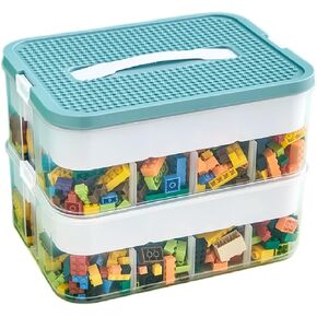 Toys Organizer Storage Case Plastic Storage Container Box for Lego Stackable Building Block Playroom Organization Bin for Lego, Board Games, Craft Supplies in Kuwait