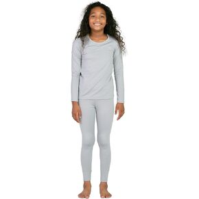 LAPASA Girls Thermal Underwear Set Fleece Lined Long John Base Layer Top Long Sleeves & Bottom Ski Winter Extreme Cold G03 13 Years Sapphire Blue