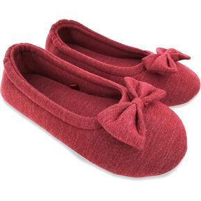 ofoot Womens House Cotton Ballerina Slippers Soft Ballet Style Flat Shoes Comfortable Memory Foam Soled Non Slip Rubber Bottom in Saudi Arabia