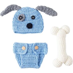 Jastore Baby Photography Props Newborn Boy Girl Photo Shoot Outfits Crochet Costume Infant Knitted Hat Sets