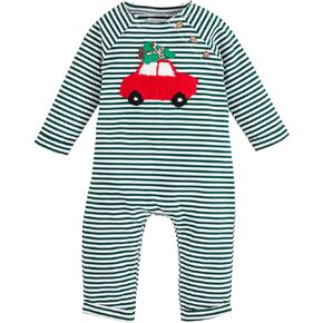 Mud Pie baby-girls Baby Christmas Car Crochet Bodysuit