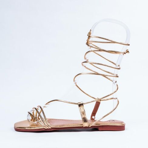 Nord Amaryllis Womens Lace up Flat Sandals with Ankle Strap Summer Criss-Cross Gladiator Shoes in Saudi Arabia