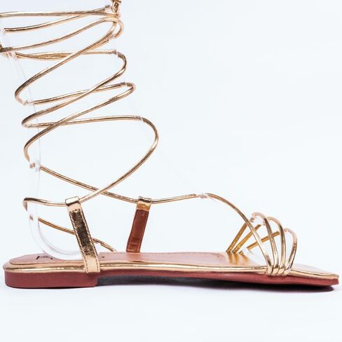 Nord Amaryllis Womens Lace up Flat Sandals with Ankle Strap Summer Criss-Cross Gladiator Shoes in Saudi Arabia