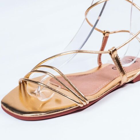 Nord Amaryllis Womens Lace up Flat Sandals with Ankle Strap Summer Criss-Cross Gladiator Shoes in Saudi Arabia