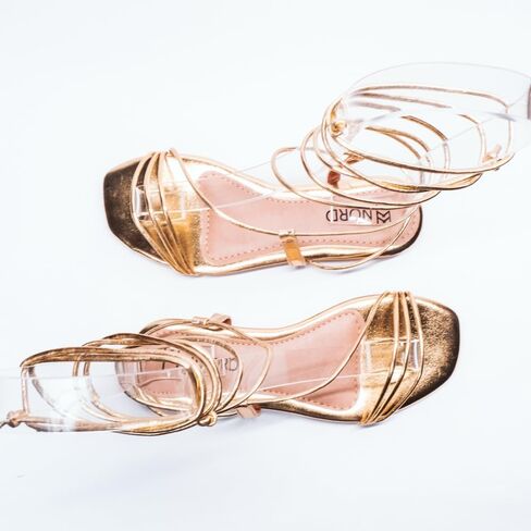 Nord Amaryllis Womens Lace up Flat Sandals with Ankle Strap Summer Criss-Cross Gladiator Shoes in Saudi Arabia