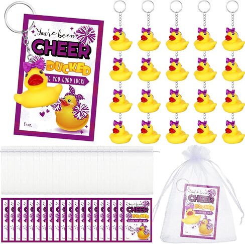 20 مجموعة من الهدايا المبهجة تتضمن 20 سلسلة مفاتيح على شكل بطة، 20 علامة You've Been Cheer Ducked، 20 شريطًا صغيرًا، 20 كيس أورجانزا، 2 هدية ملهمة لتوزيع الغراء لفريق المنافسة للمشجعين in Kuwait