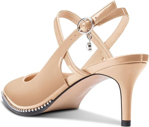 Castamere Mid Kitten Heels for Women Ankle Strap Slingback Beaded Pumps Close Pointed Toe Adjustable Buckle Dress Heeled Sandals 2.6 Inches Heels in Kuwait