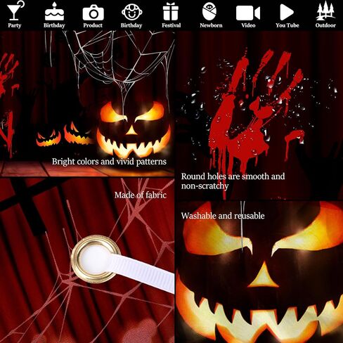 Happy Halloween Banner Large 72x44 Inch Pumpkin Happy Halloween Backdrop for Halloween Party Decorations Photo Booth Background Scary Halloween Backdrops for Photography in Saudi Arabia