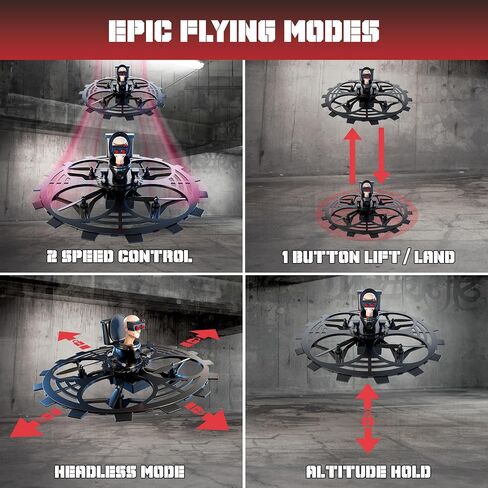 لعبة مرحاض سكيبيدي مرخصة رسميًا من Force1 - طائرة بدون طيار صغيرة بدون طيار من Jetpack Flying Buzzsaw، وضع مقطوعة الرأس، تثبيت الارتفاع، التحكم في السرعة، طائرات بدون طيار قابلة لإعادة الشحن بتردد 2.4 جيجا هرتز للتحكم عن بعد in Saudi Arabia