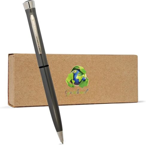 Garland Recycled Metal Twist Pen - Made in USA - Eco-Friendly Pen for Gifts, Professional, Post-Consumer Recycled Metal With Recycled Gift Box, Refillable with Universal #1 Refill - Chrome in Saudi Arabia