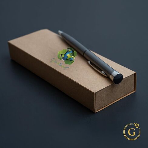 Garland Recycled Metal Twist Pen - Made in USA - Eco-Friendly Pen for Gifts, Professional, Post-Consumer Recycled Metal With Recycled Gift Box, Refillable with Universal #1 Refill - Chrome in Saudi Arabia