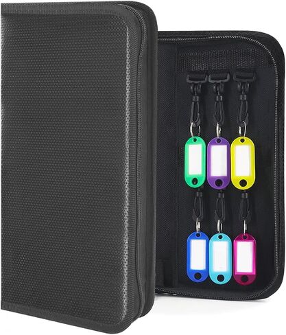 Portable Zippered Key Organizer, Waterproof Fireproof Key Case with 24 Key Hooks and Tags,Portable Key Storage for Rental Management Real Estate Sales Hotel Executives and Car Service in Saudi Arabia
