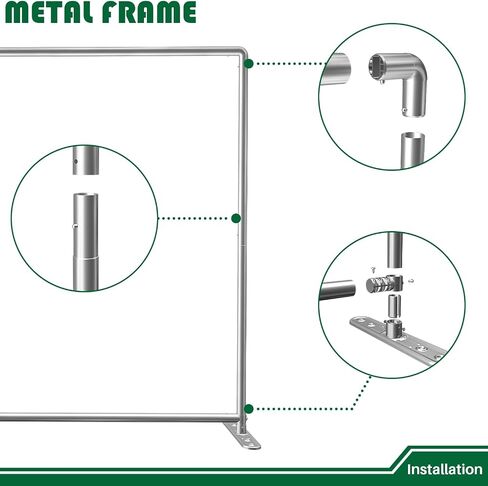 Backdrop Metal Frame 6'W x 6'H Metal Frame Stainless Steel Banner Support for Photography Halloween Birthday Party Indoor Outdoor Activity, Silver Rack in Saudi Arabia
