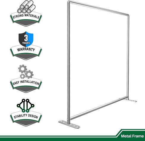 Backdrop Metal Frame 6'W x 6'H Metal Frame Stainless Steel Banner Support for Photography Halloween Birthday Party Indoor Outdoor Activity, Silver Rack in Saudi Arabia