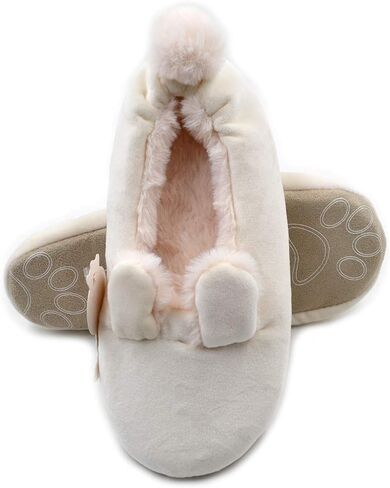 Millffy Softest and Best Made Slippers Memory Foam Women's Ballerina Faux Fur Cuffed Slipper Socks in Saudi Arabia