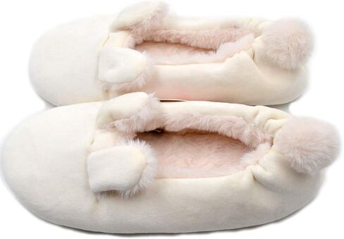 Millffy Softest and Best Made Slippers Memory Foam Women's Ballerina Faux Fur Cuffed Slipper Socks in Saudi Arabia