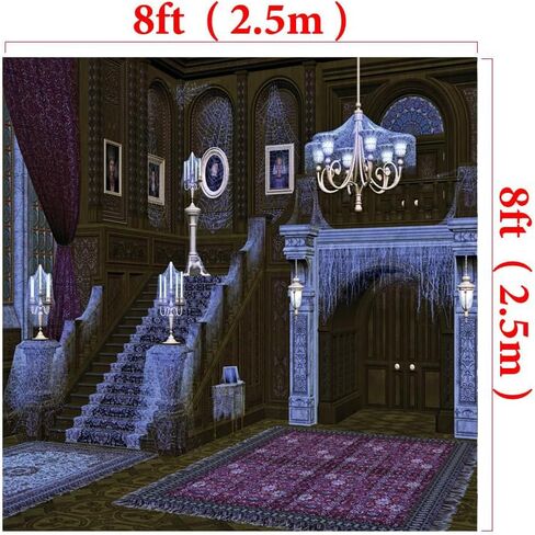 AIIKES 7x5ft Halloween Backdrop Halloween Haunted House Backdrop for Photography Spider Web Retro Stairs Creepy Setting Backdrop Children Baby Adults Portraits Photo Studio Props 12-343 in Saudi Arabia