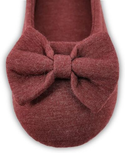 ofoot Womens House Cotton Ballerina Slippers Soft Ballet Style Flat Shoes Comfortable Memory Foam Soled Non Slip Rubber Bottom in Saudi Arabia