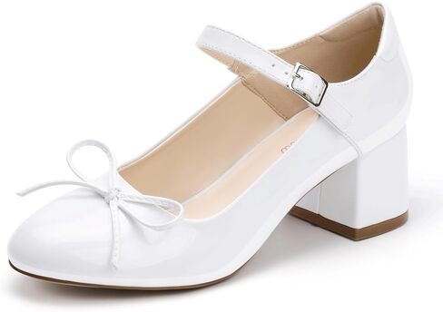 Mofri ShowHow Women's Mary Jane Shoes Women's Chunky Low Block Heels Mary Jane Round Closed Toe Pumps Wedding Office Dancing Dress Shoes in Saudi Arabia