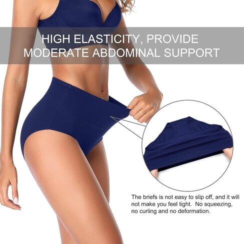 High Waisted Womens Underwear Cotton Tummy Control Postpartum Full Coverage Panties Stretch Briefs Black in Saudi Arabia