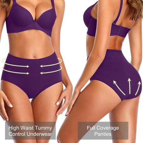 High Waisted Womens Underwear Cotton Tummy Control Postpartum Full Coverage Panties Stretch Briefs Black in Saudi Arabia