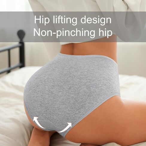 High Waisted Womens Underwear Cotton Tummy Control Postpartum Full Coverage Panties Stretch Briefs Black in Saudi Arabia