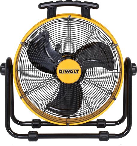 DEWALT DXF-2042 مروحة صناعية عالية السرعة، أرضية، طبل، حظيرة، مستودع، محرك عالي التحمل، جهاز تدوير الهواء المحمول 3 سرعات قابلة للتعديل، 20 بوصة، أصفر in Saudi Arabia