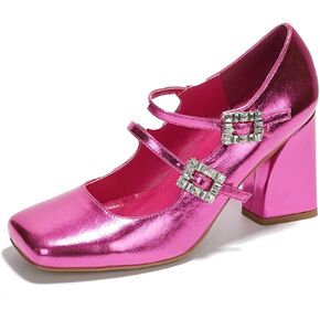 Cape Robbin Mary Jane Heels - Mary Jane Shoes Women - Heeled Double Strap Maryjane Shoes Womens - Women’s Mary Janes (Selina)