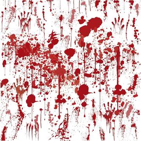 Allenjoy 6 x 6 FT Horror Halloween Party Backdrop Red Table Decor Banner Photography Background Photo Booth Props