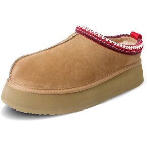 ILLIMITE Women's Slippers Platform Mini Boots Short Ankle Boot Fur Fleece Lined Sneakers Indoor and Outdoor Suede Leather Slippers Anti-Slip Boot