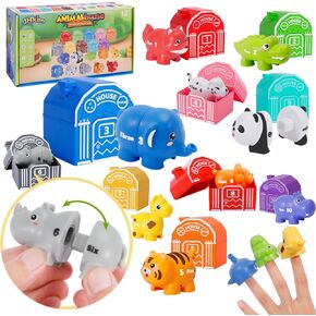 Learning Toys for 1 2 3 4+ Year Old Toddlers, 40 Pcs Animal Matching Sorting Game for Kids, 10 Zoo Farm Animal Figures Counting Barn, Preschool Activities Montessori Fine Motor Gift for Boys Girls