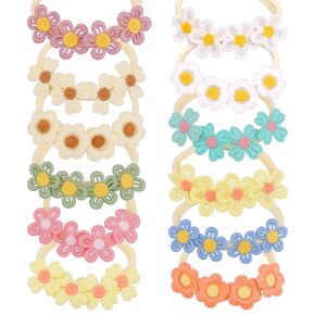 12pcs Baby Flower Headbands, 12 Design Elastic Hairbands Handmade Baby Floral Hairband Soft Polyester Infant Headbands Hair Accessories for Newborn Toddler Kids Girls Boys Gift
