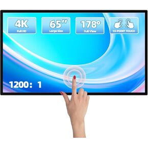 21.5 Inch Touch Screen Digital Signage, 1920 x 1080P Digital Signage Display for Advertising,Plug&Play,Intelligent Split Screen,Built-in Speakers,Support HD-MI Input,Android System
