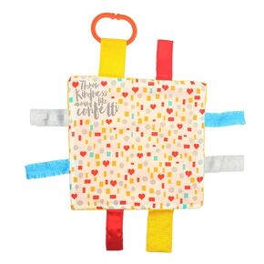 Baby Jack & Co 8x8" Kindness Confetti Lovey Tag Toys for Babies - Baby Crinkle Toys - Crinkle Toys for Baby - Soft & Safe - Learn Shapes & Colors - Ideal Baby Toy - BPA Free w/Stroller Clip