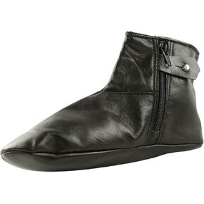 Womens Leather Khuffain with Zippers Faux Fur Lined Halal Sheep Skin Leather Home Slippers Socks Khuffs for Hajj Umrah