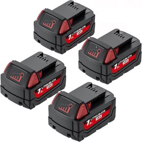 4Pack 7.0Ah 18V Replacement for Milwaukee M18 Battery Lithium XC Compatible with 48-11-1815 48-11-1820 48-11-1840 48-11-1850 48-11-1860 Cordless Tools in Kuwait