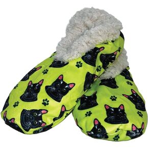 Black Cat Super Soft Slippers - E&S Pets - Black Cat Gifts - Cozy House Slippers - Non Skid Bottom - One Size Fits Most - Sherpa slipper - Pet Lover Gifts For Men And Women