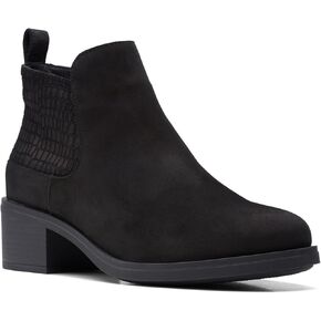 Clarks Women's Memi Zip Ankle Boot, Black Interest, 8.5 W