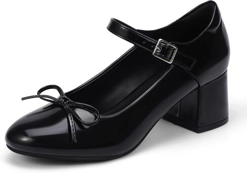 Mofri ShowHow Women's Mary Jane Shoes Women's Chunky Low Block Heels Mary Jane Round Closed Toe Pumps Wedding Office Dancing Dress Shoes in Saudi Arabia